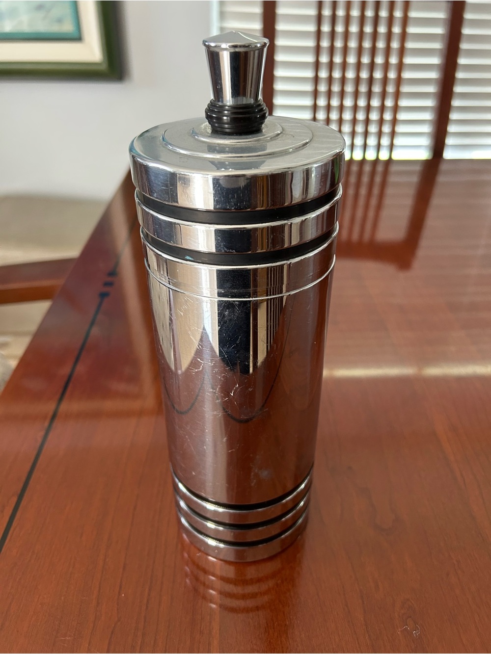 Chase Art Deco Vintage Stainless Steel Cocktail Shaker - Silver